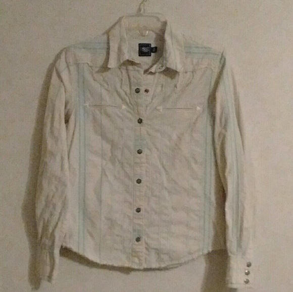 Cruel Girl Tops - WOMEN'S SZ M DISTRESSED WESTERN SHIRT
